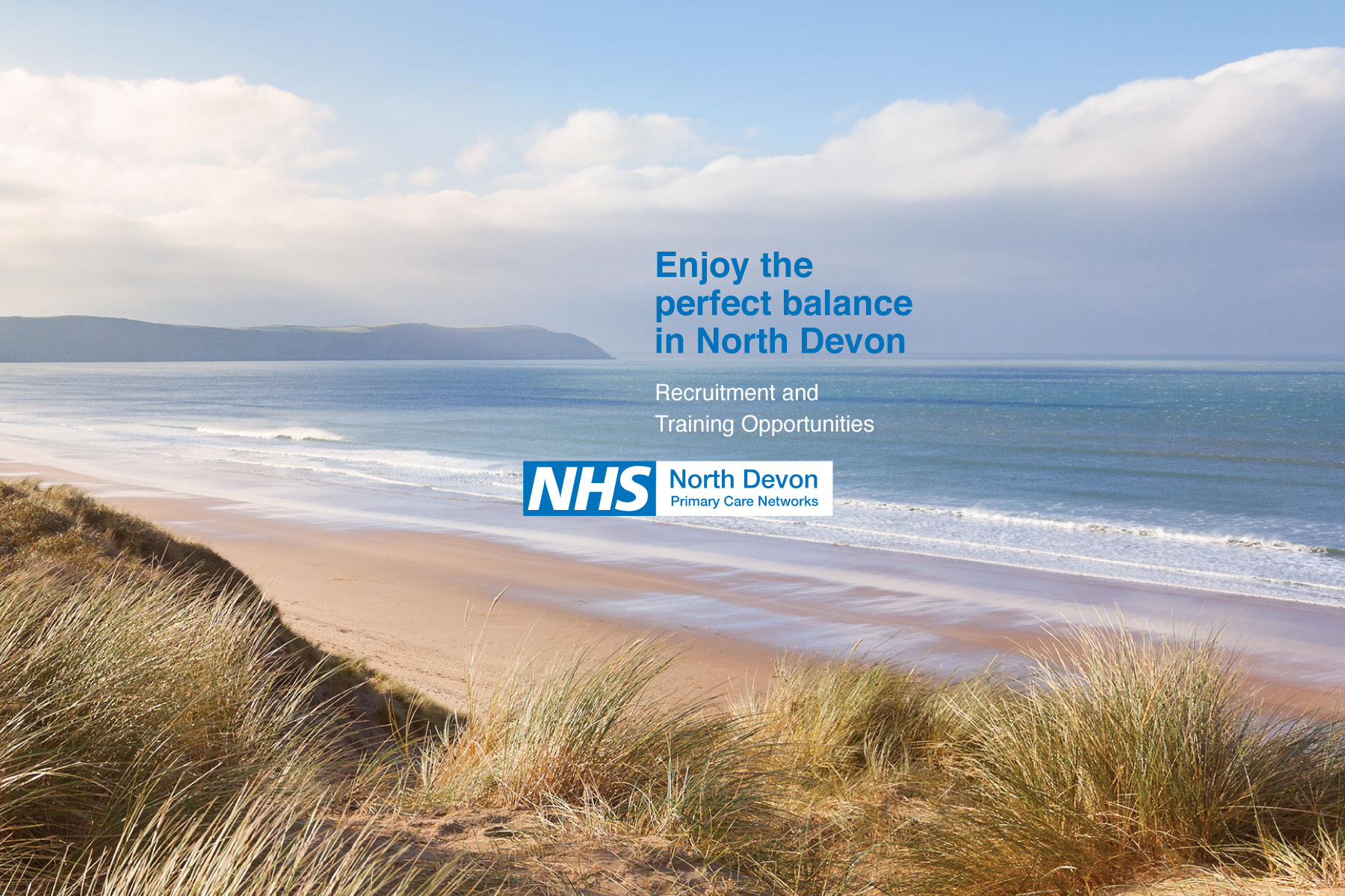 NHS promotion image of North Devon beach